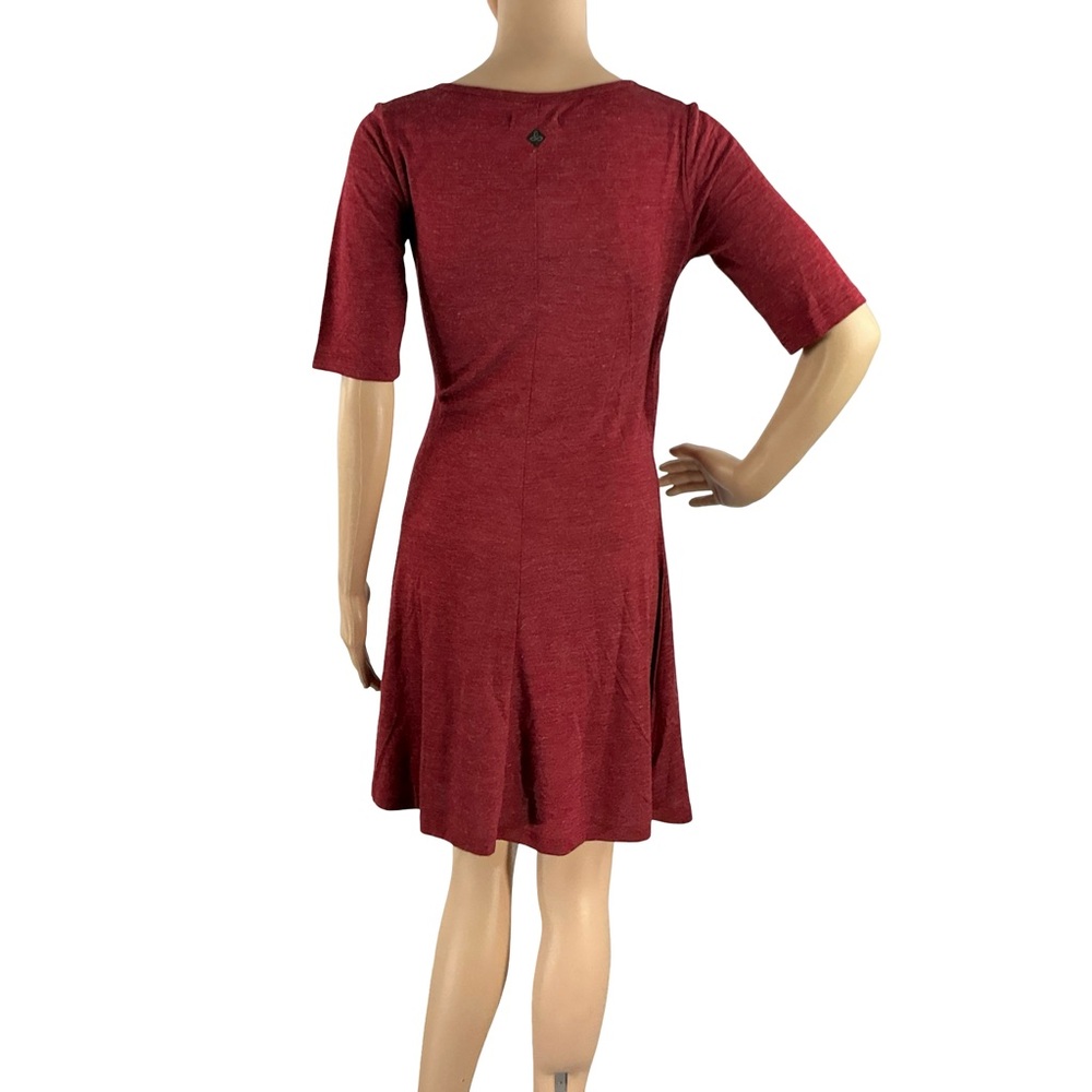 prAna Nadia Faux Wrap Wool Blend Dress Heathered Red Size XS - Picture 5 of 7